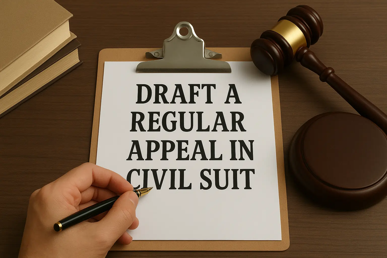 Draft a regular appeal in civil suit